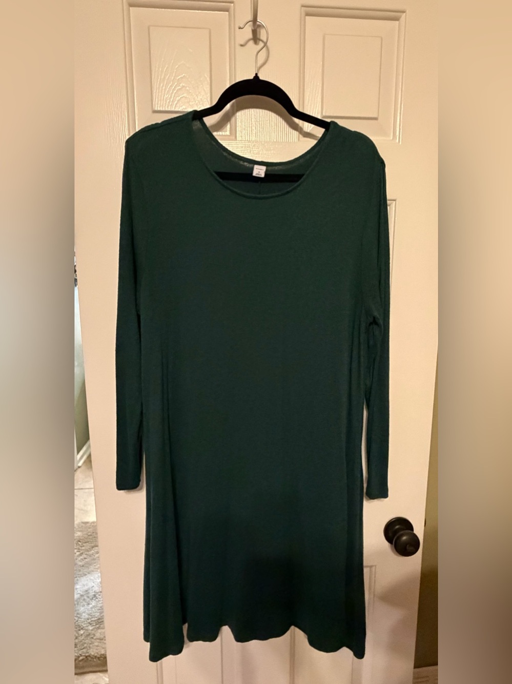 Old Navy Dark Green Long Sleeve Swing Dress, Size XL 💚